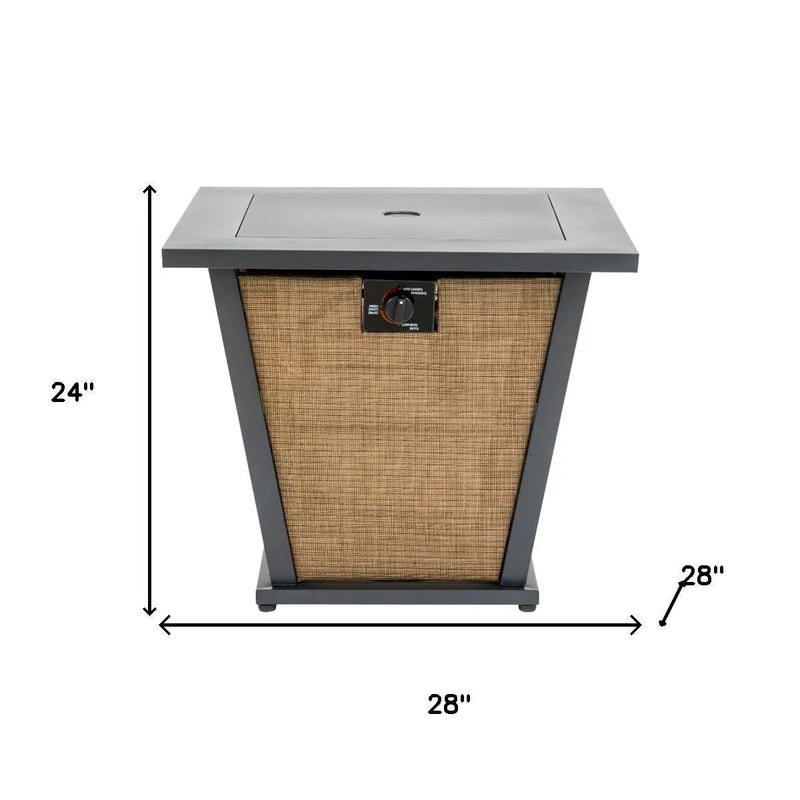 50000 BTU 28" Black Steel Propane Square Fire Pit With Cover Homeroots Outdoor