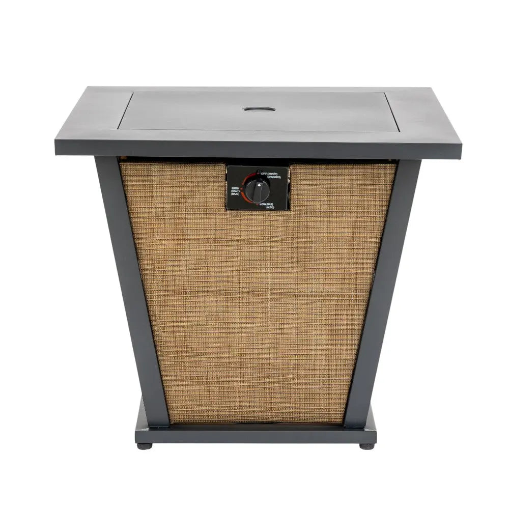 50000 BTU 28" Black Steel Propane Square Fire Pit With Cover Homeroots Outdoor