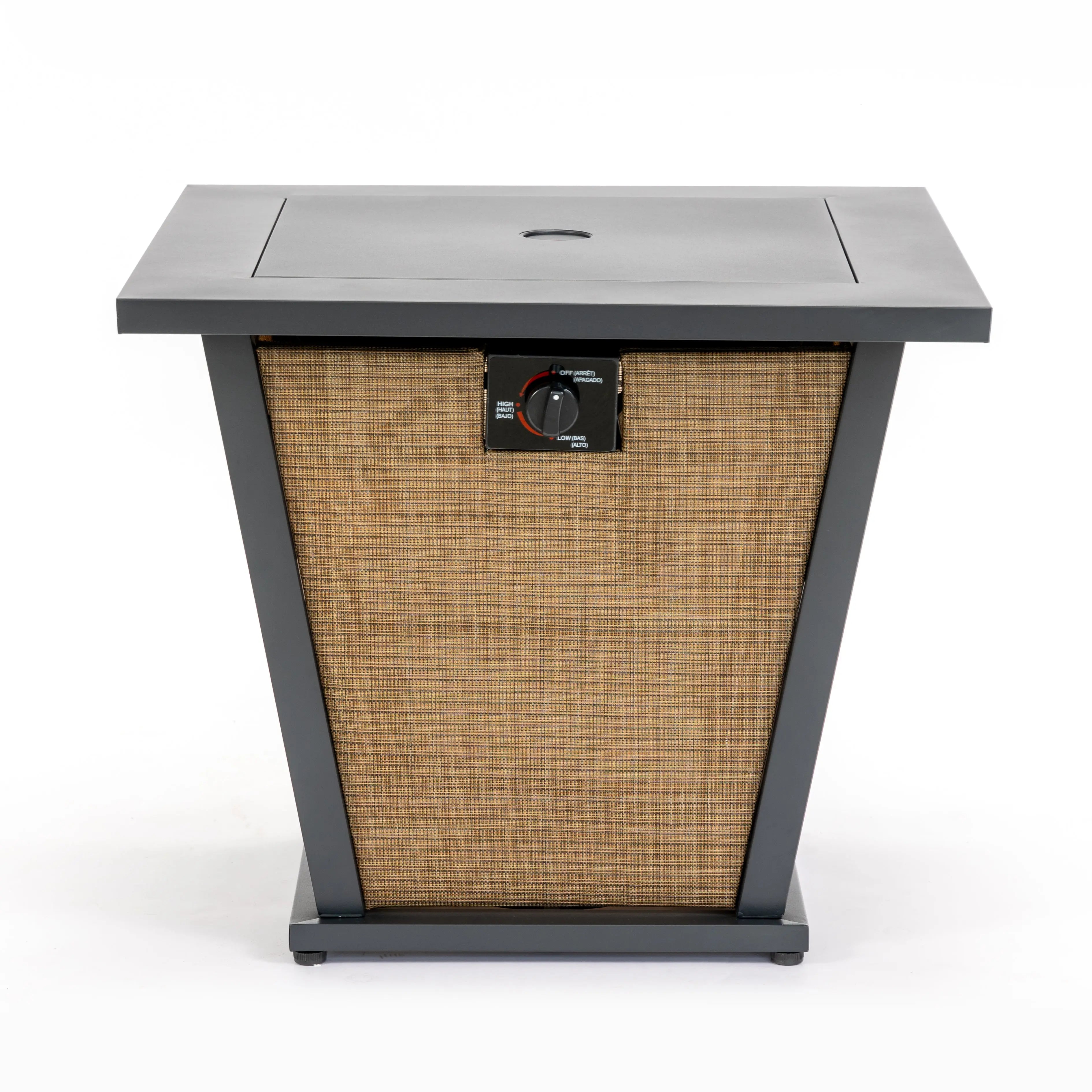 50000 BTU 28" Black Steel Propane Square Fire Pit With Cover Homeroots Outdoor
