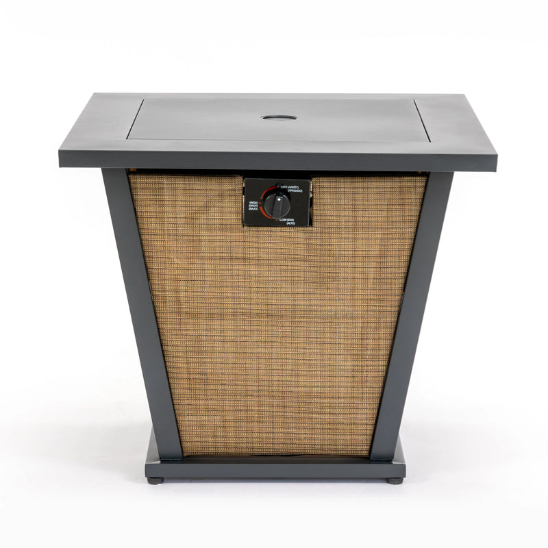 50000 BTU 28" Black Steel Propane Square Fire Pit With Cover Homeroots Outdoor