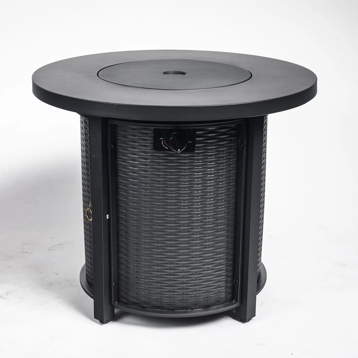 50000 BTU 30" Black Steel Propane Round Fire Pit Homeroots Outdoor