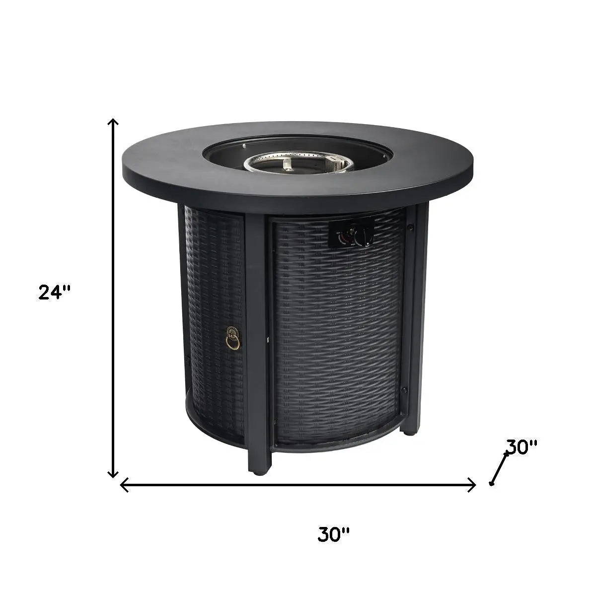 50000 BTU 30" Black Steel Propane Round Fire Pit Homeroots Outdoor