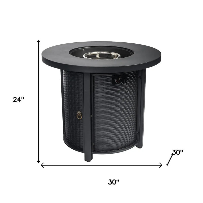 50000 BTU 30" Black Steel Propane Round Fire Pit Homeroots Outdoor