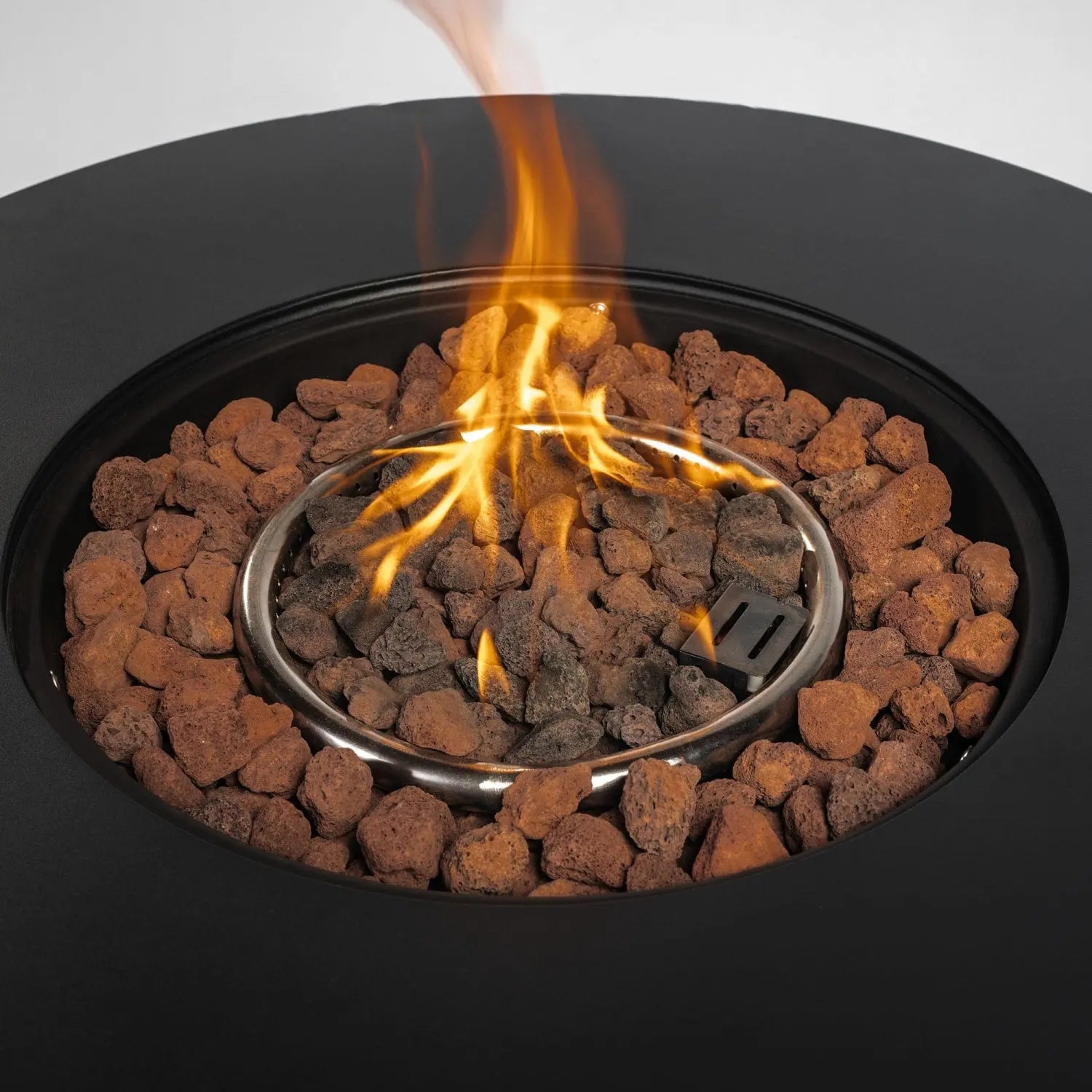 50000 BTU 30" Black Steel Propane Round Fire Pit Homeroots Outdoor