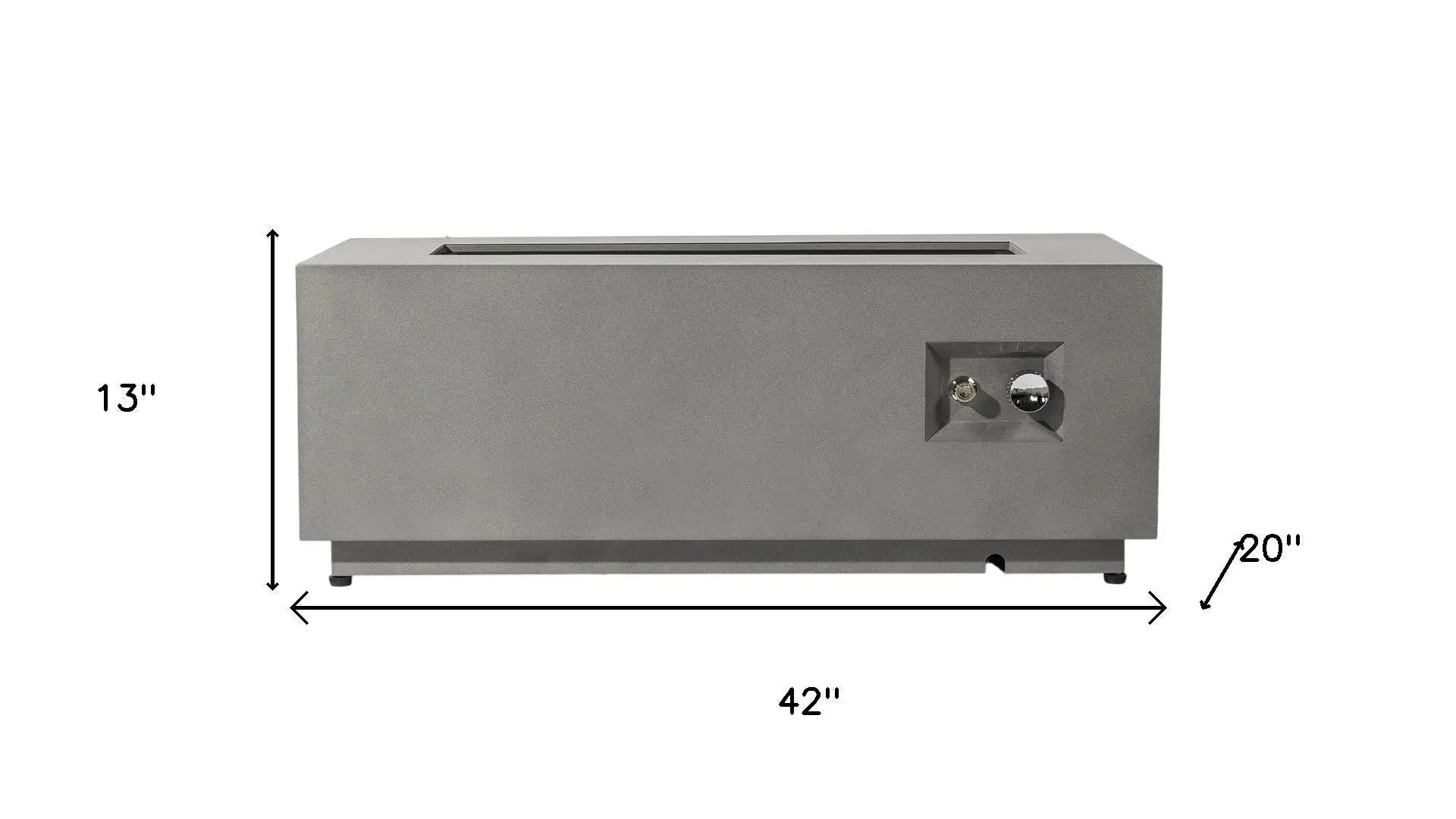 50000 BTU 42" Gray Steel Propane Rectangular Fire Pit With Cover Homeroots Outdoor