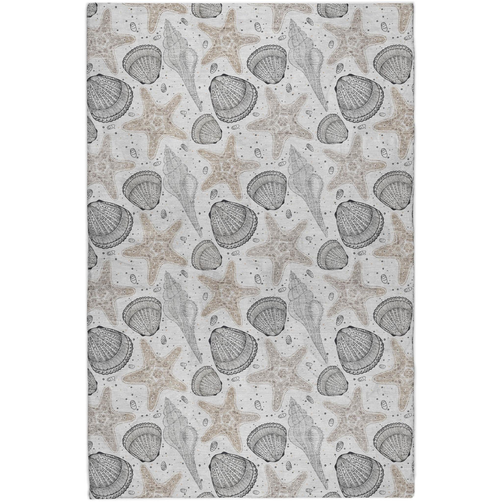 10' X 14' Gray And Charcoal Animal Print Shag Washable Area Rug With UV Protection - Home & Garden