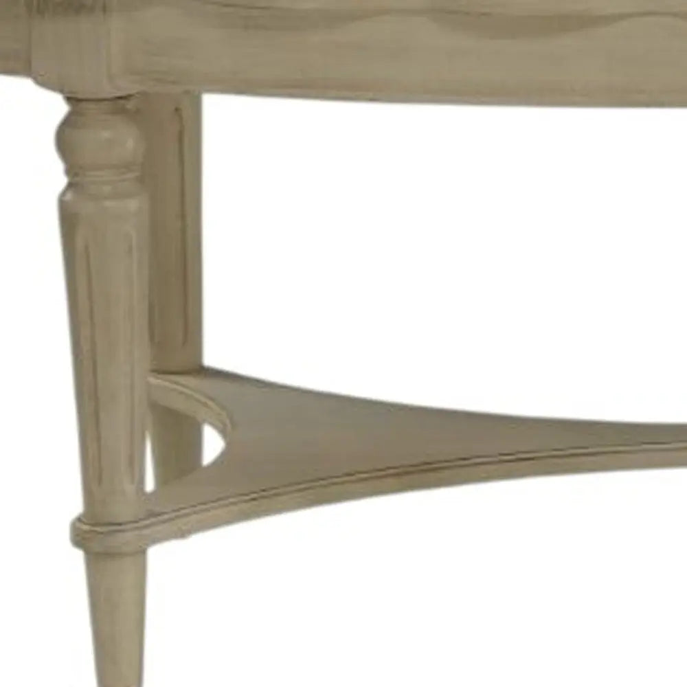50" Antiqued White Solid Wood Oval Distressed Coffee Table Homeroots Living Room