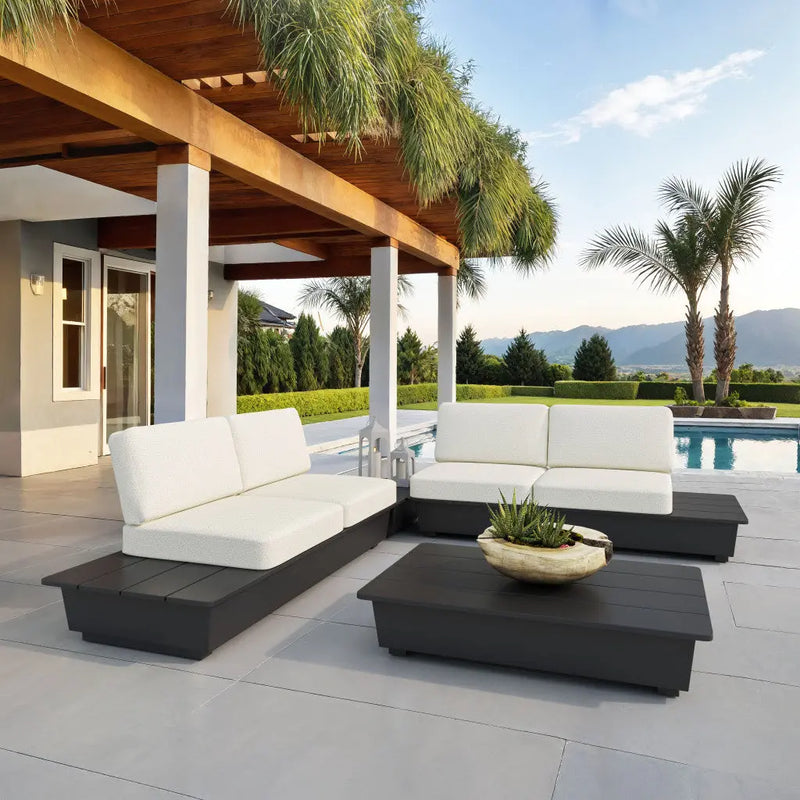 50" Black Aluminum Outdoor Coffee Table - GreatEagleInc
