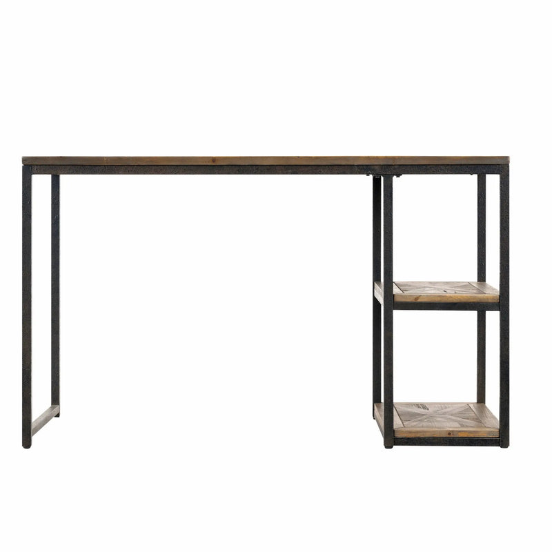 50" Brown and Black Solid Wood Writing Desk Homeroots Office