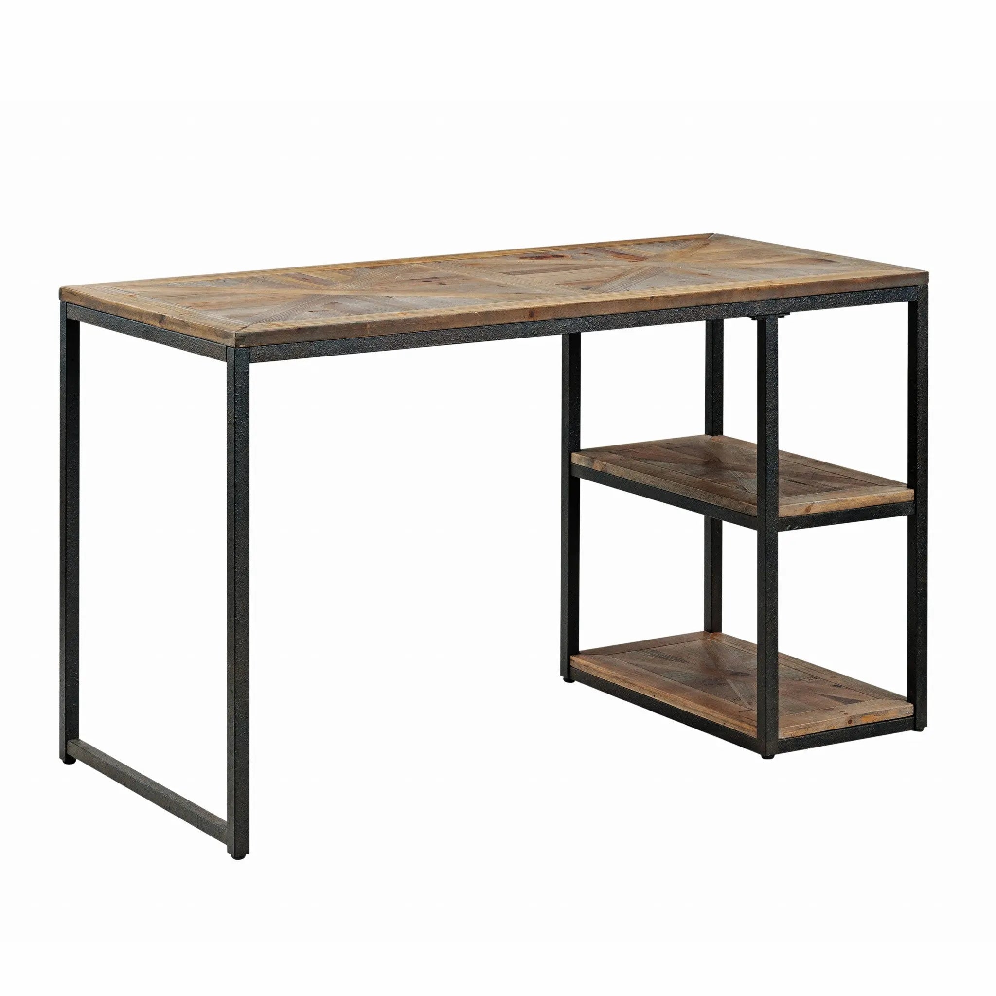 50" Brown and Black Solid Wood Writing Desk Homeroots Office