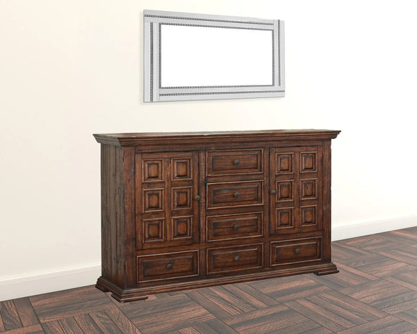 50" Chocolate Solid Wood Six Drawer Triple Dresser - GreatEagleInc