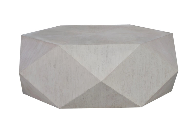 50" Gray Wood Hexagon Distressed Block Coffee Table Homeroots Living Room