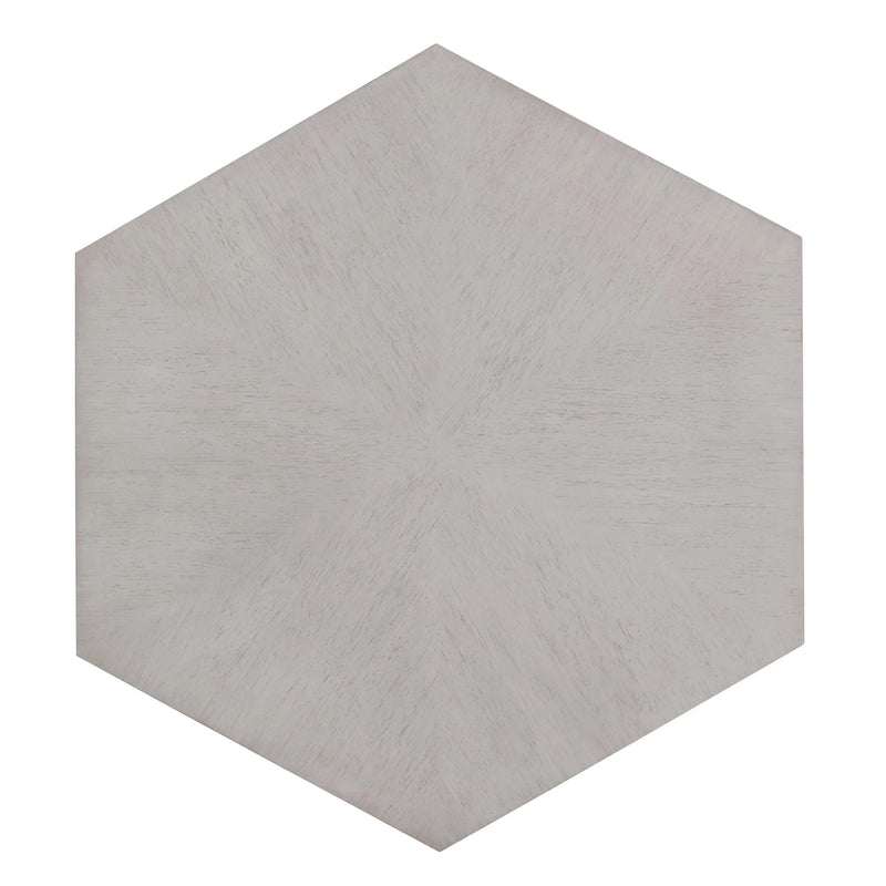 50" Gray Wood Hexagon Distressed Block Coffee Table Homeroots Living Room
