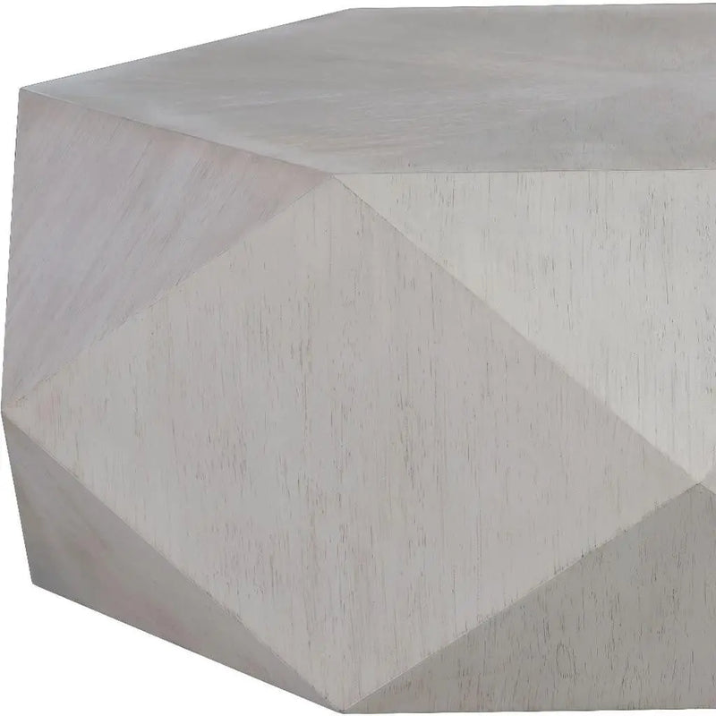 50" Gray Wood Hexagon Distressed Block Coffee Table Homeroots Living Room