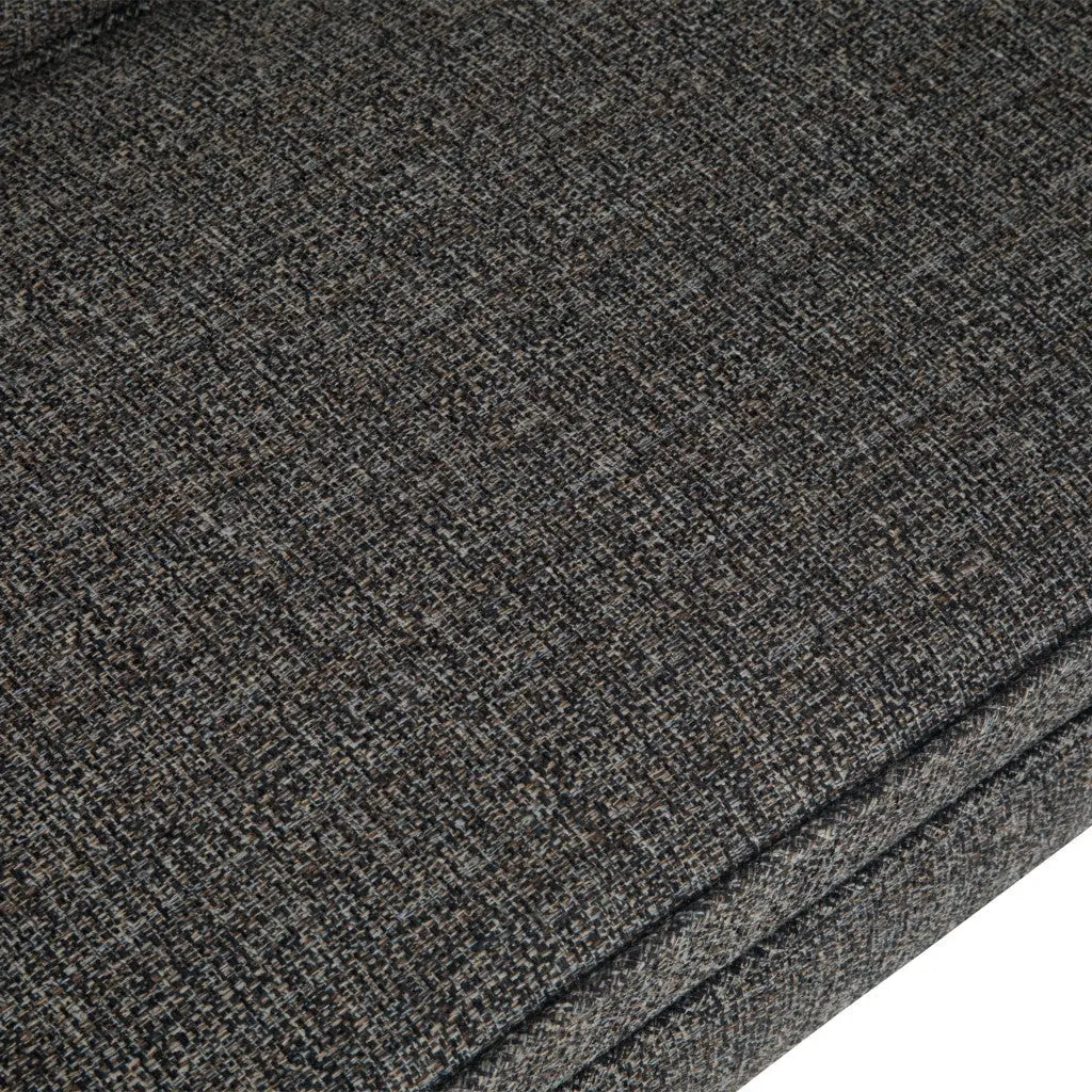 50" Gray and Brown Fabric and Wood Upholstered Bench Homeroots Living Room
