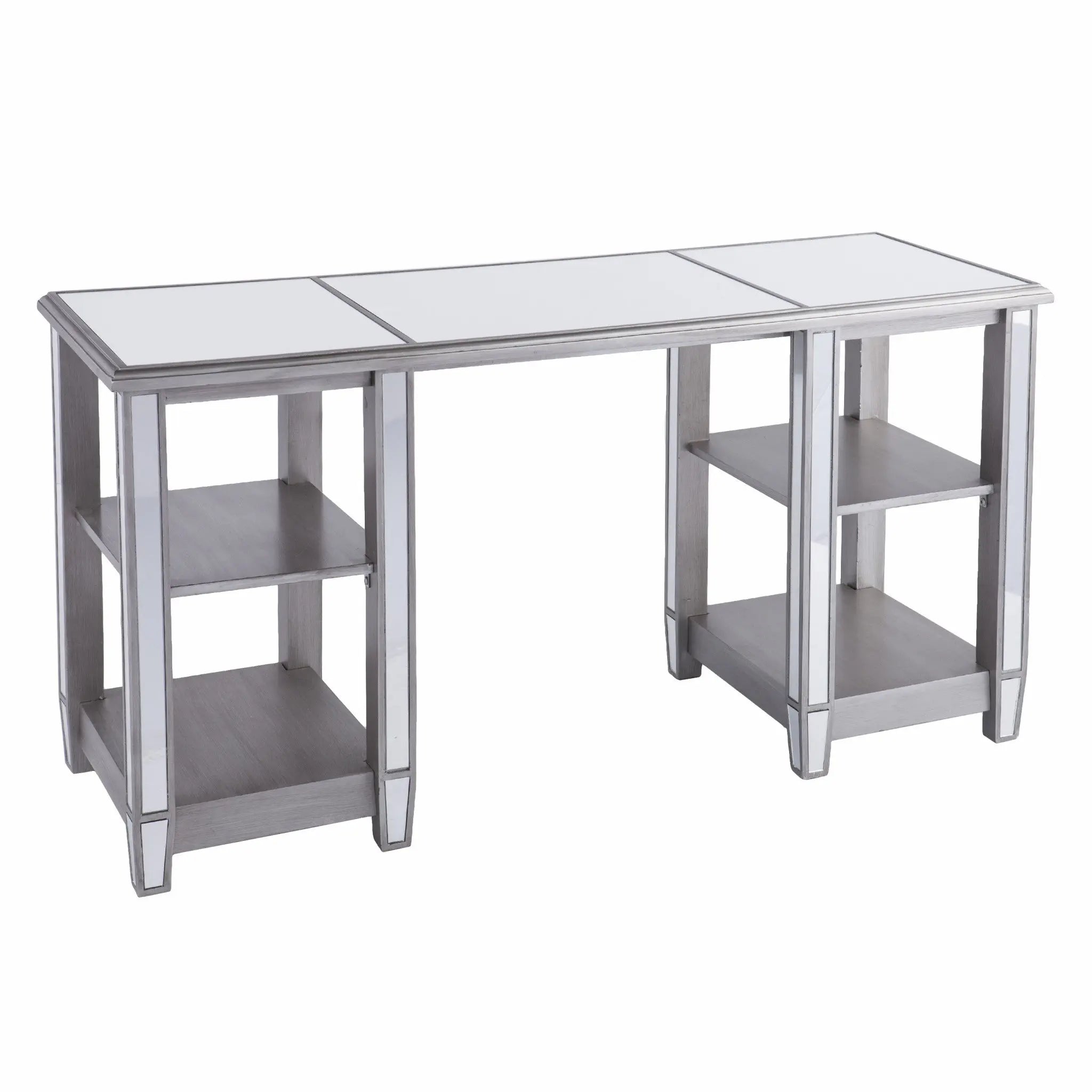 50" Silver Wood Mirrored Homeroots Office