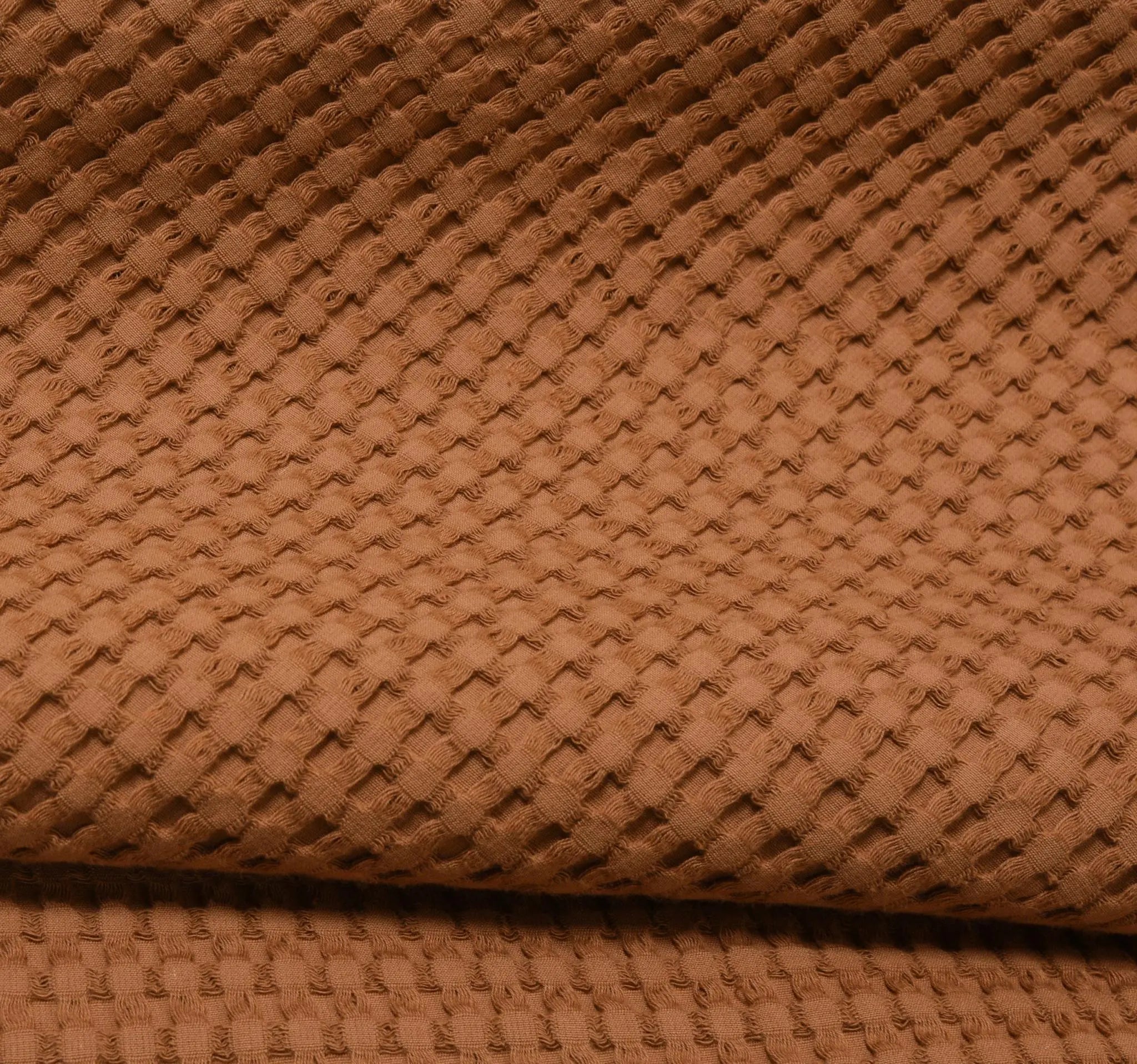 50" X 60" Amber Cotton Waffle Weave Throw Blanket Homeroots Home Decor