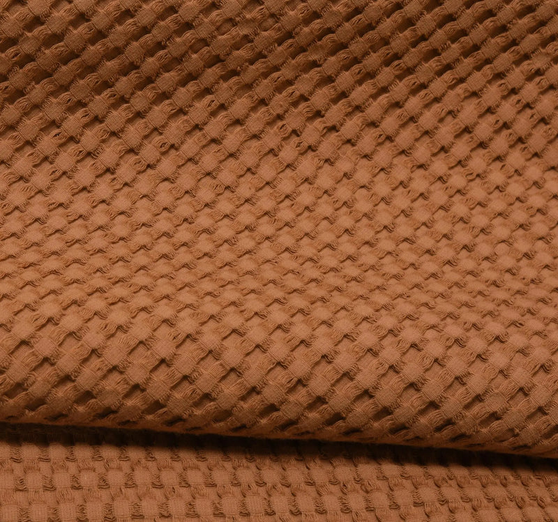 50" X 60" Amber Cotton Waffle Weave Throw Blanket Homeroots Home Decor