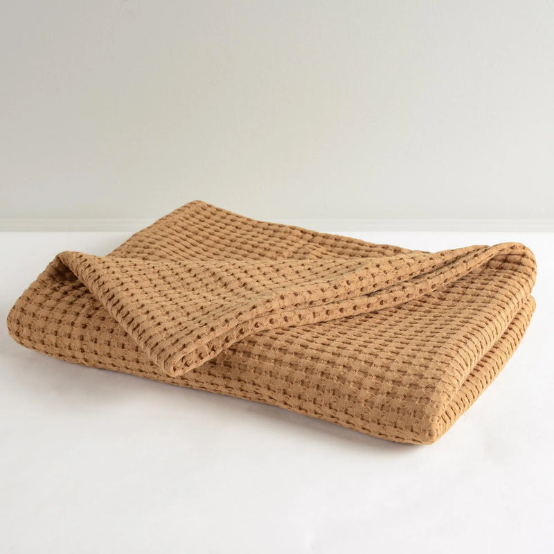 50" X 60" Amber Cotton Waffle Weave Throw Blanket Homeroots Home Decor