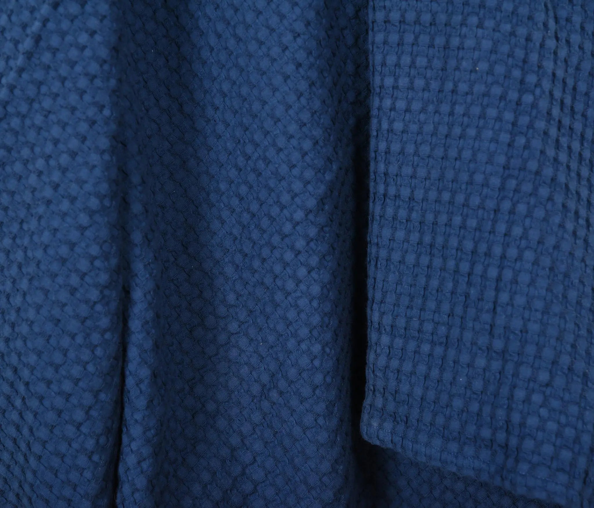 50" X 60" Blue Cotton Waffle Weave Throw Blanket Homeroots Home Decor