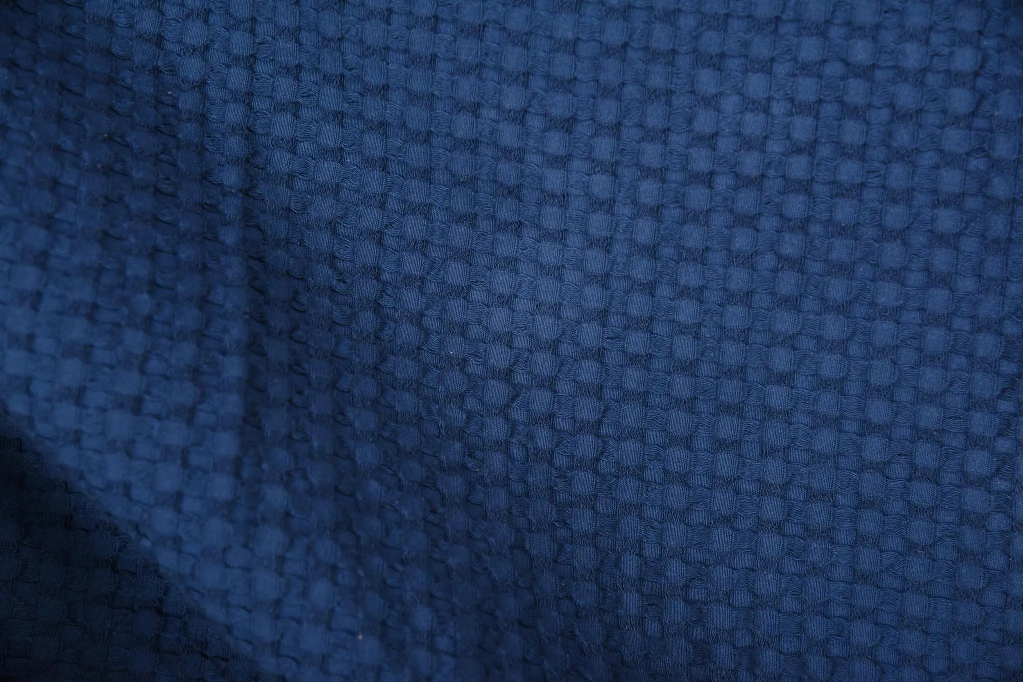 50" X 60" Blue Cotton Waffle Weave Throw Blanket Homeroots Home Decor