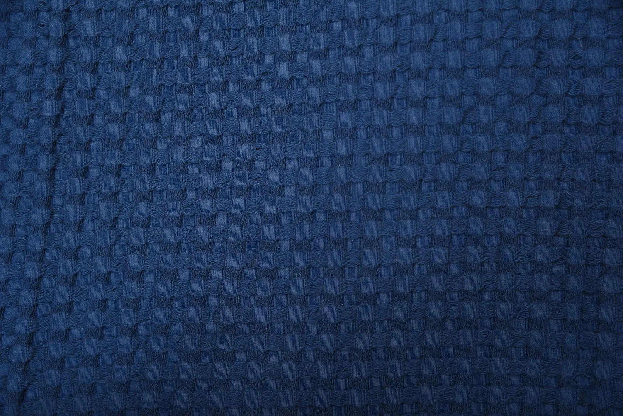 50" X 60" Blue Cotton Waffle Weave Throw Blanket Homeroots Home Decor