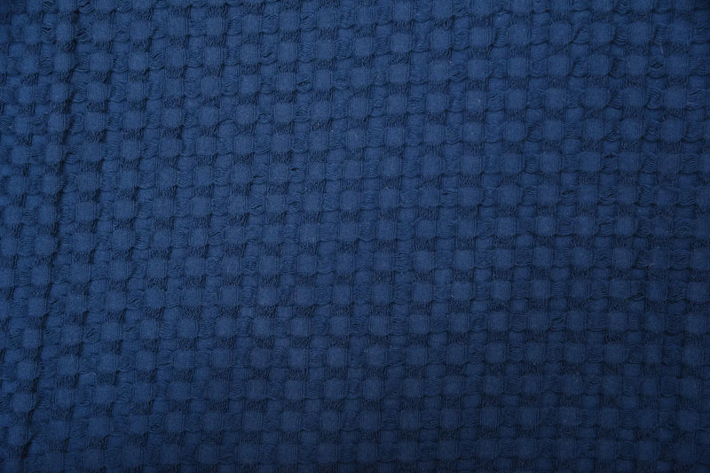 50" X 60" Blue Cotton Waffle Weave Throw Blanket Homeroots Home Decor
