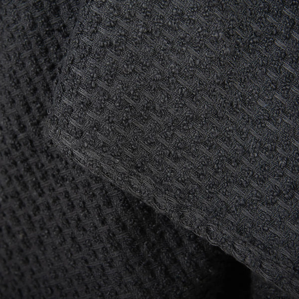 50" X 60" Gray Basketweave Throw Blanket with Tassels Homeroots Home Decor