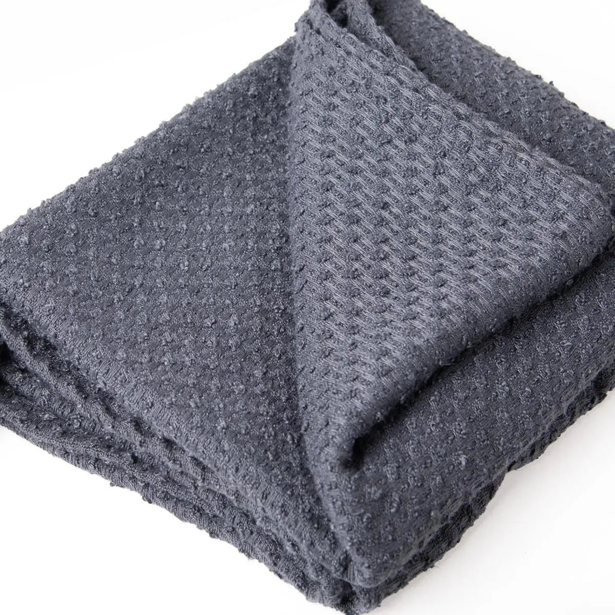 50" X 60" Gray Basketweave Throw Blanket with Tassels Homeroots Home Decor