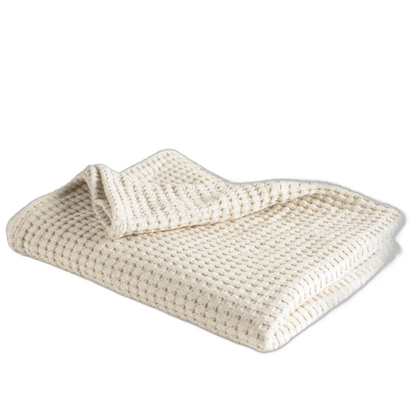 50" X 60" Ivory Cotton Waffle Weave Throw Blanket Homeroots Home Decor