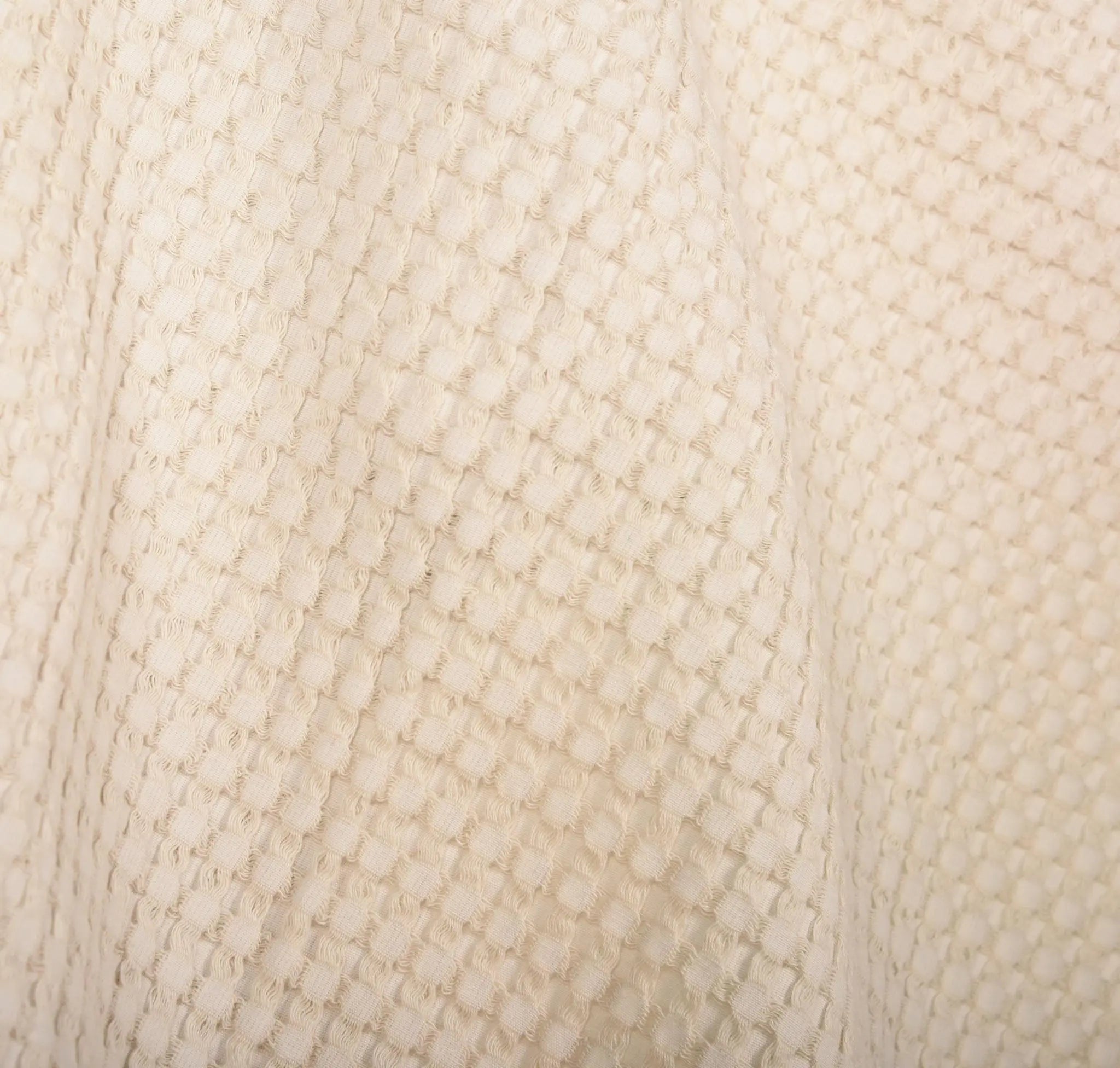 50" X 60" Ivory Cotton Waffle Weave Throw Blanket Homeroots Home Decor