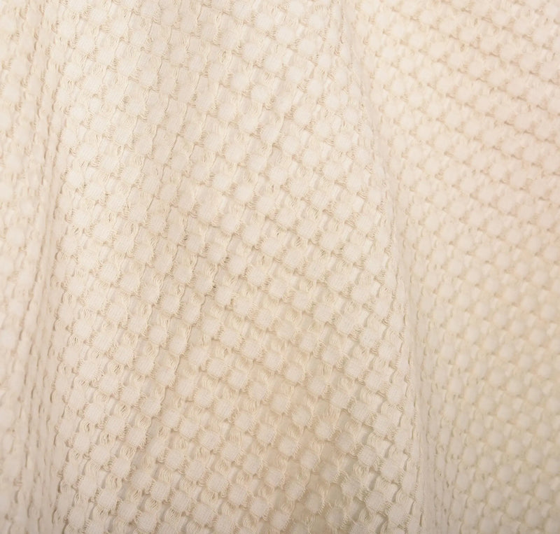 50" X 60" Ivory Cotton Waffle Weave Throw Blanket Homeroots Home Decor