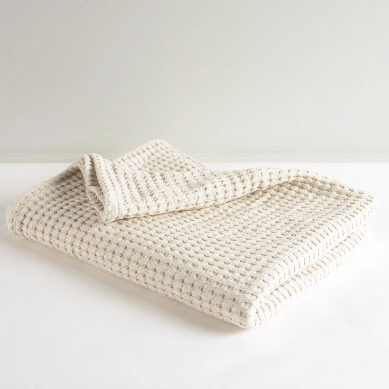 50" X 60" Ivory Cotton Waffle Weave Throw Blanket Homeroots Home Decor