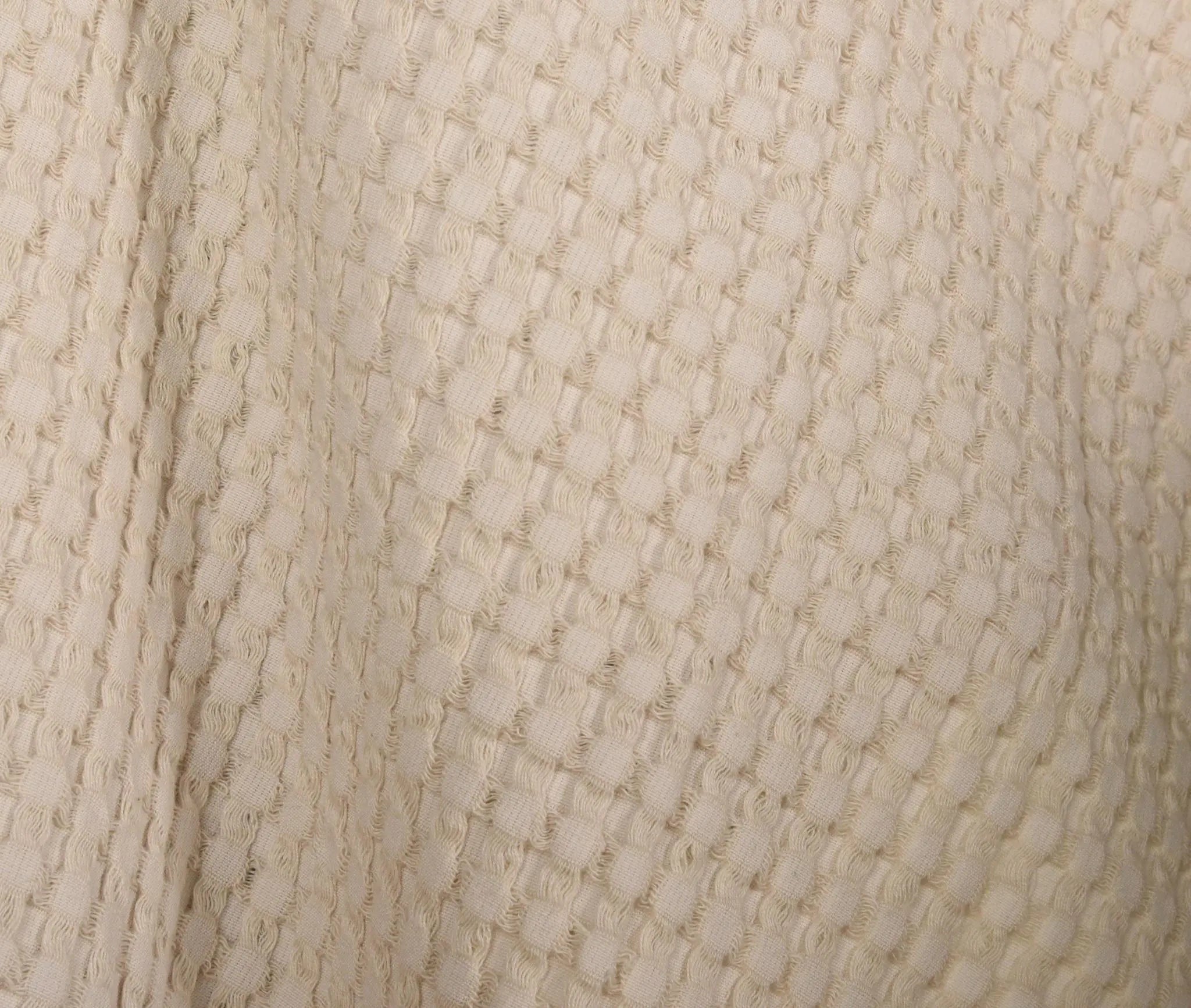 50" X 60" Ivory Cotton Waffle Weave Throw Blanket Homeroots Home Decor