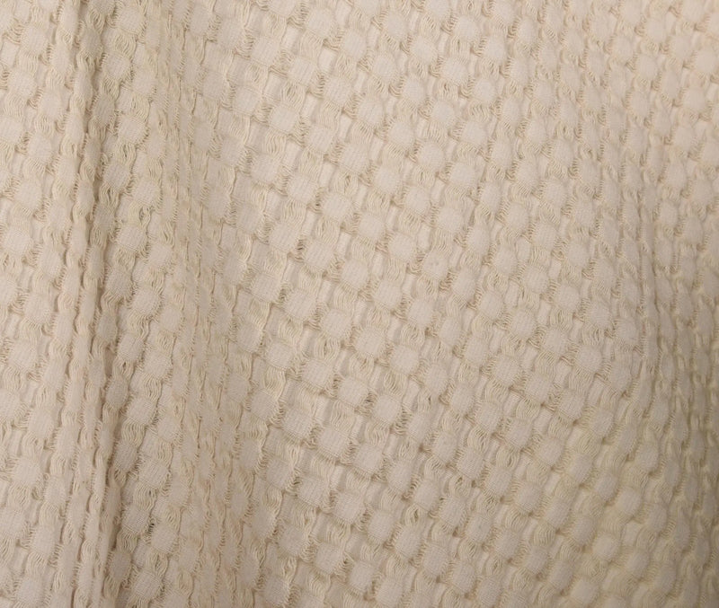 50" X 60" Ivory Cotton Waffle Weave Throw Blanket Homeroots Home Decor