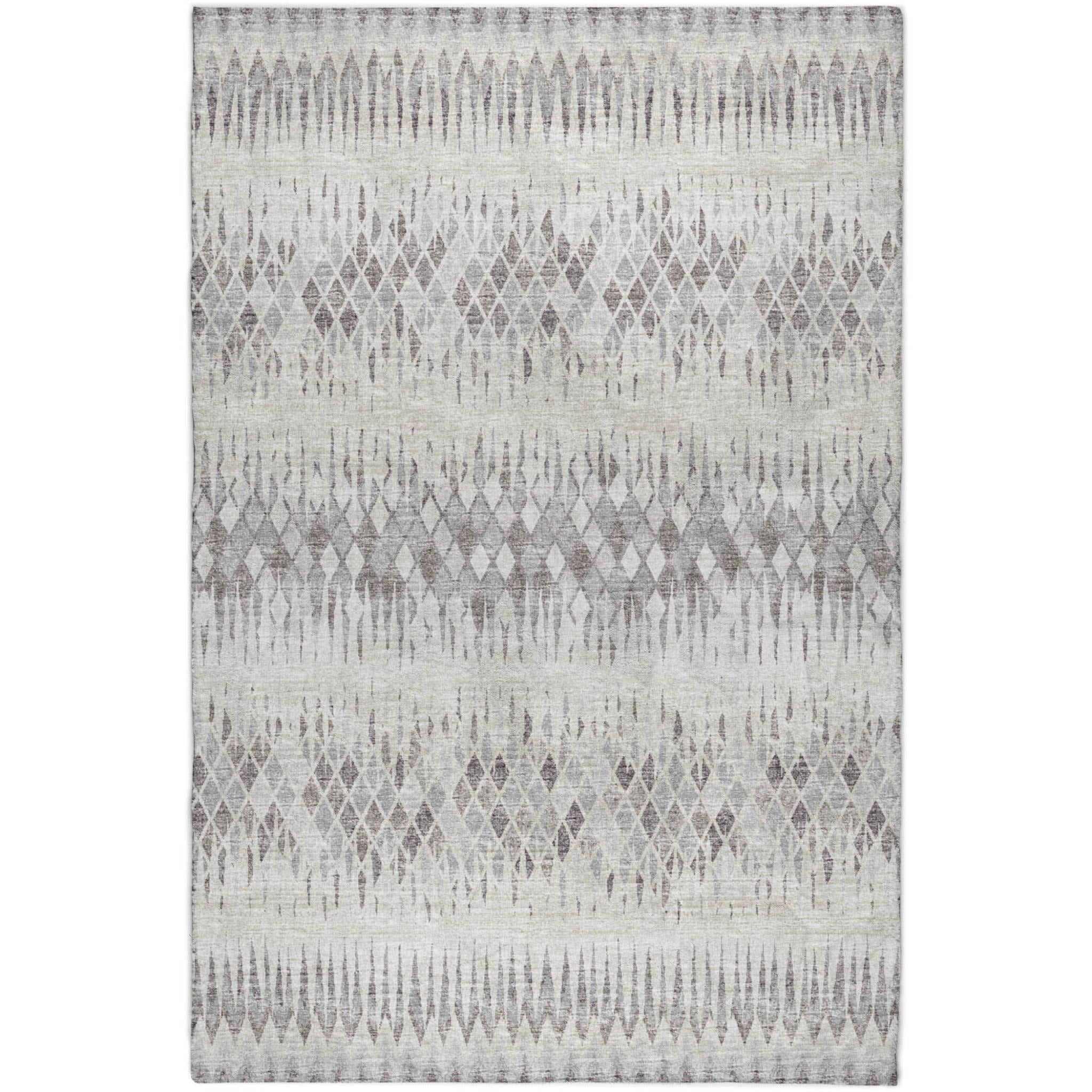 3' X 5' Beige And Gray Chevron Shag Washable Area Rug With UV Protection - Home & Garden