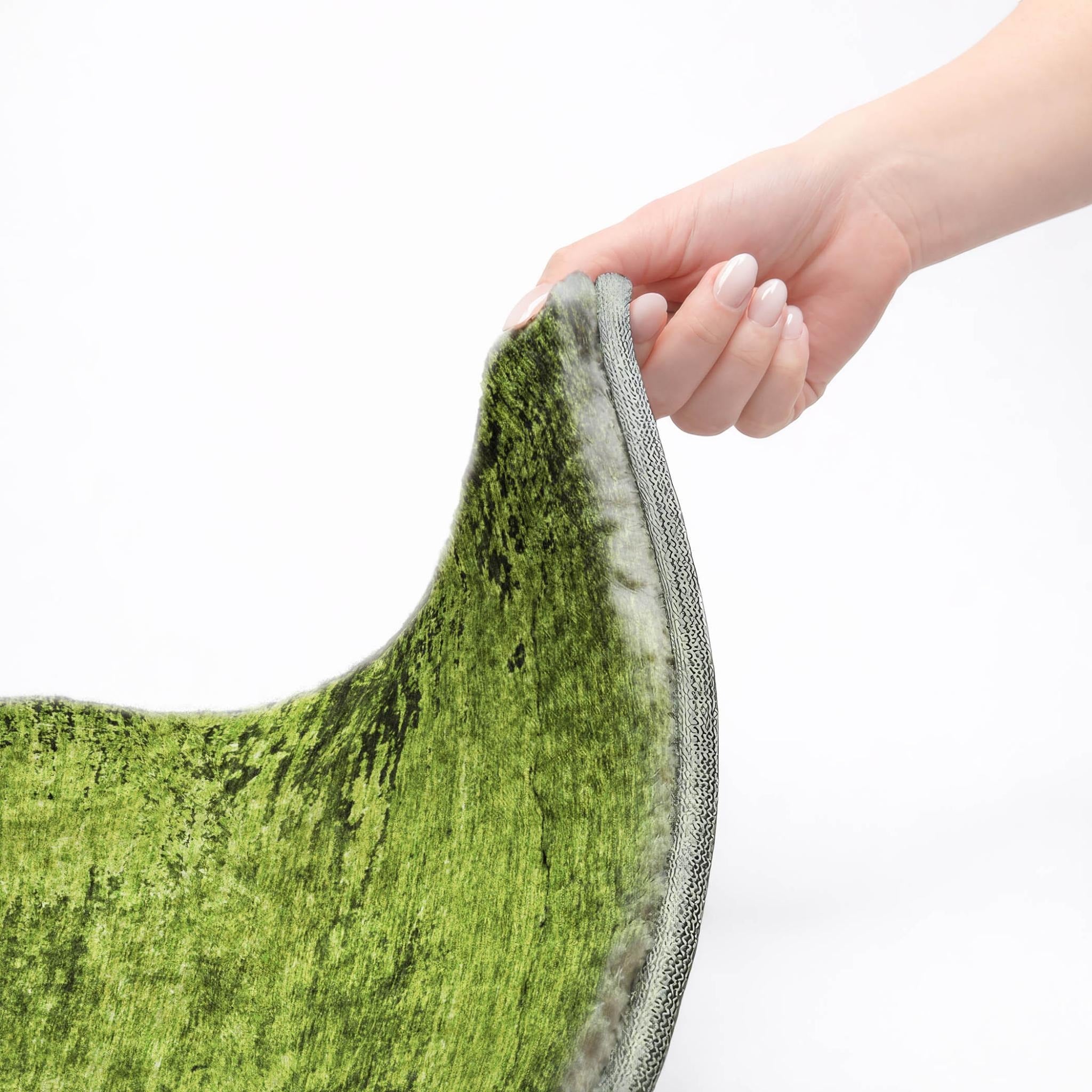 10' X 14' Green And Charcoal Abstract Shag Washable Area Rug With UV Protection - Home & Garden