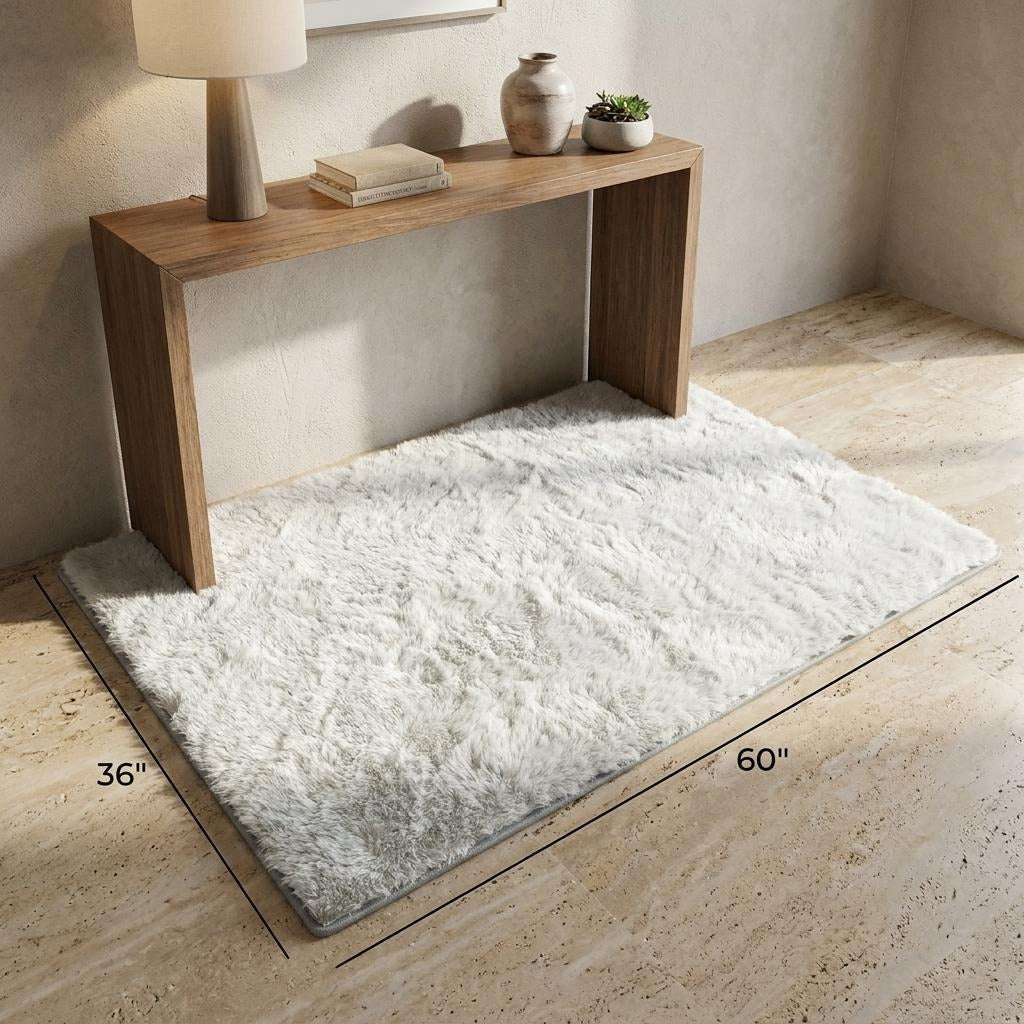 3' X 5' Salmon And Ivory Floral Shag Washable Area Rug With UV Protection - Home & Garden