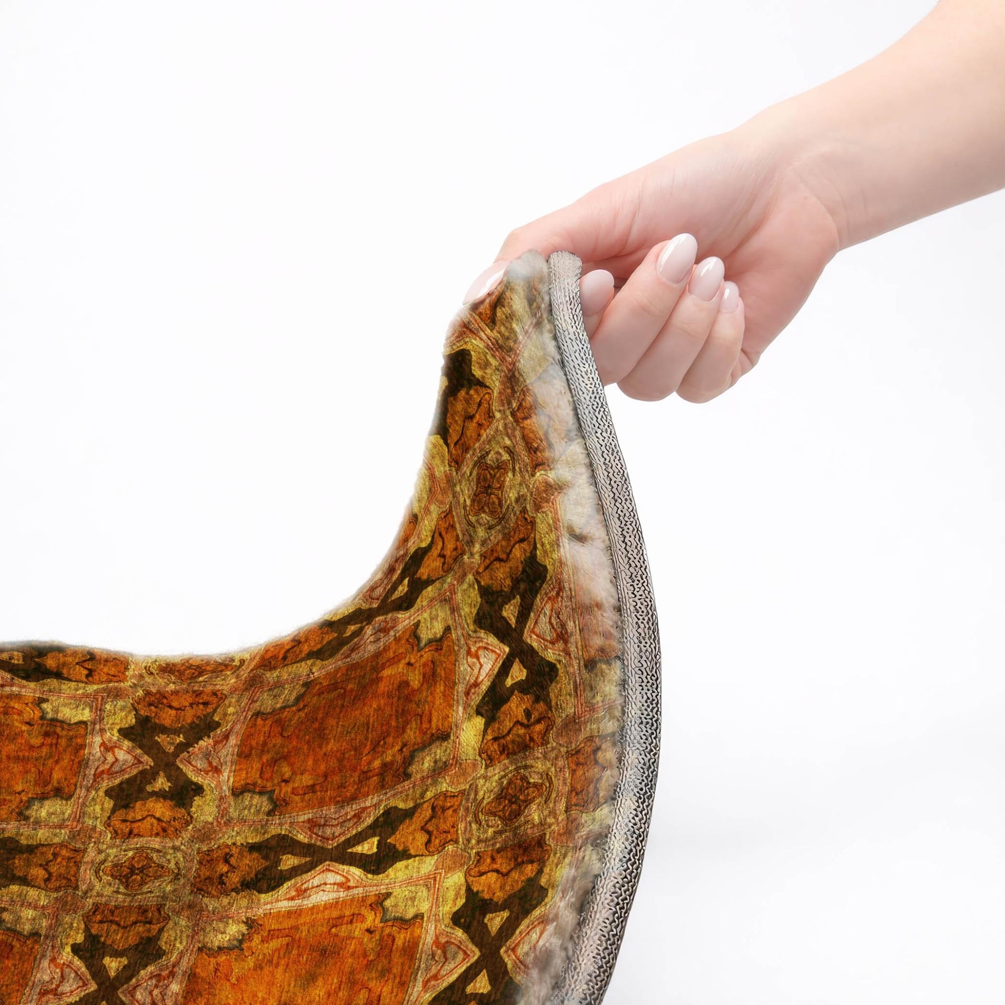 3' X 5' Orange And Terra Cotta Geometric Shag Washable Area Rug With UV Protection - Home & Garden