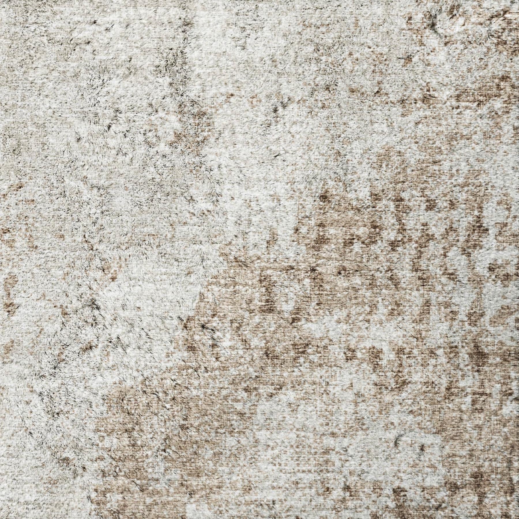 8' X 10' Brown And Ivory Abstract Shag Washable Area Rug With UV Protection - Home & Garden