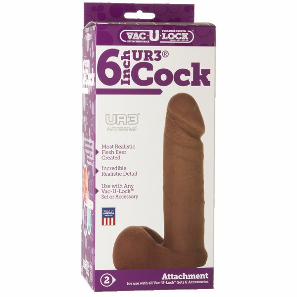 Vac U Lock Ultraskyn Cock Brown 6in