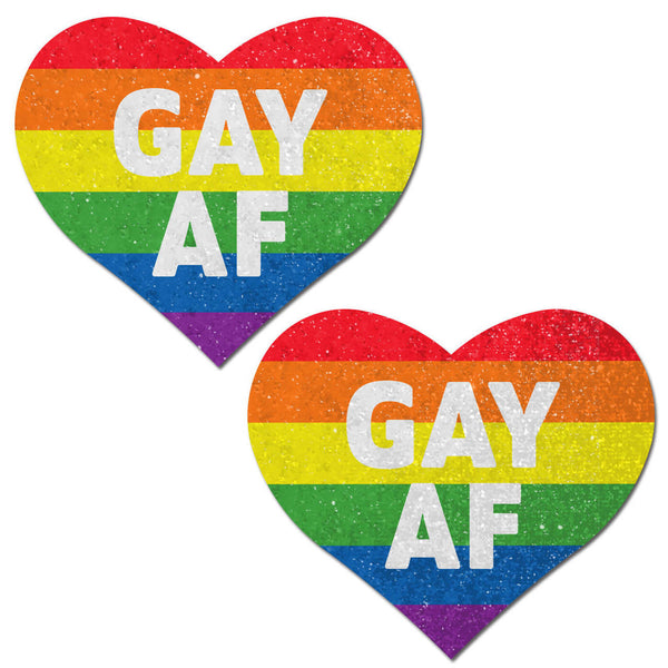 Pastease Glitter Rainbow Gay Af Hearts - GreatEagleInc