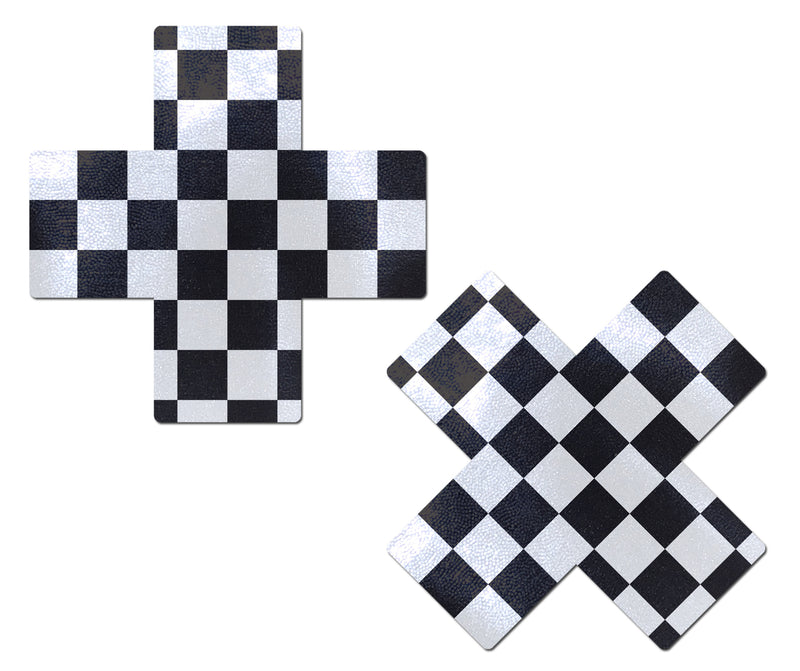 Pastease X Black & White Checker Cross