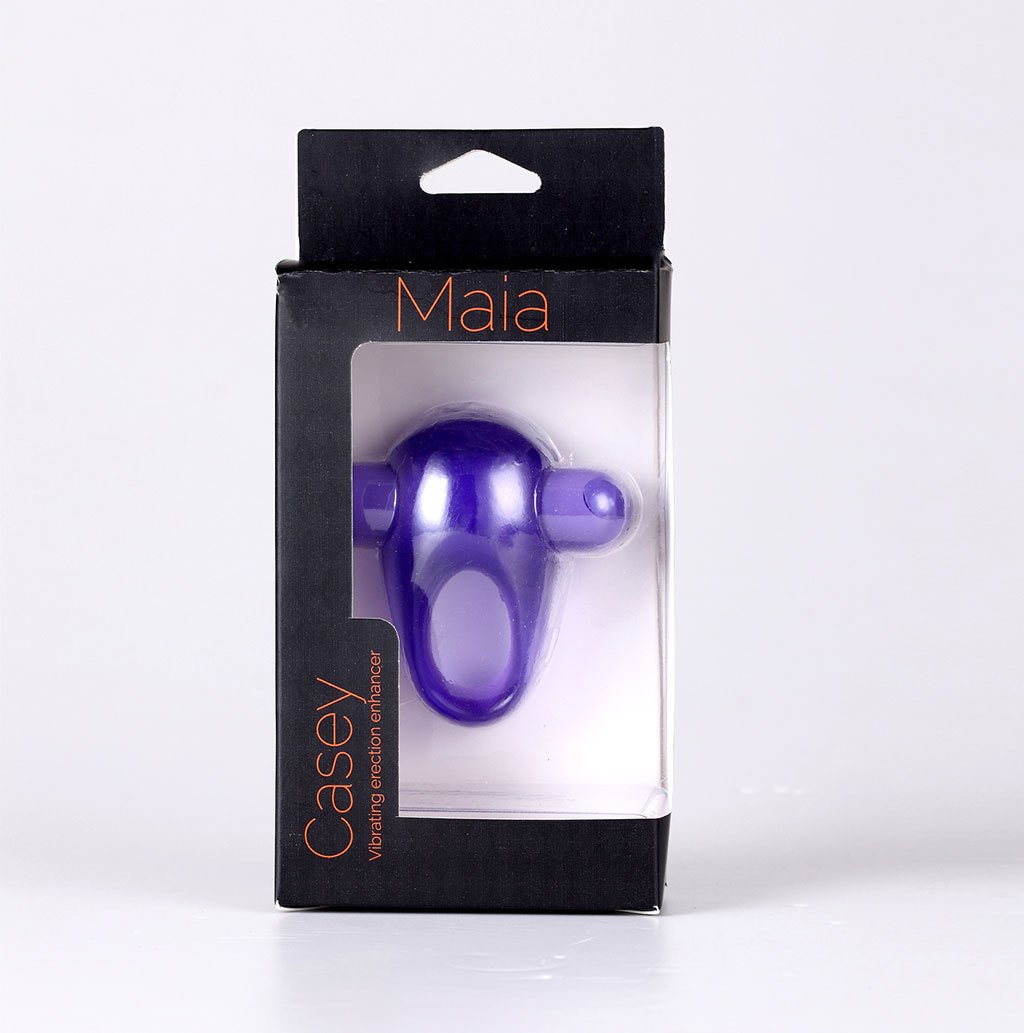 Casey Rechargeable Vibrating Erection Enhancer Ring Purple - Adult Products