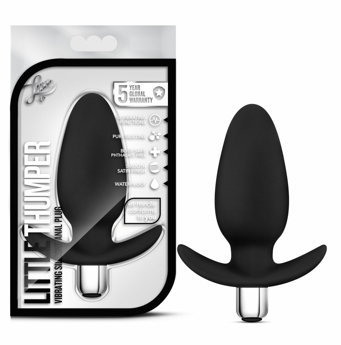 Luxe Little Thumper Black Anal Plug - GreatEagleInc