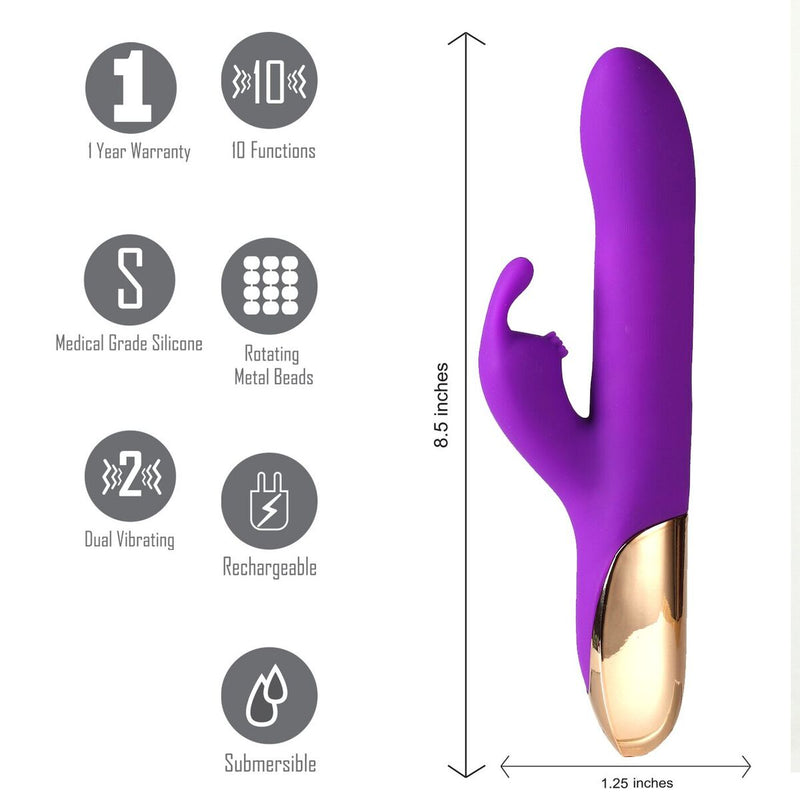 Karlin Supercharged Silicone Rabbit Rechargeable Purple - GreatEagleInc