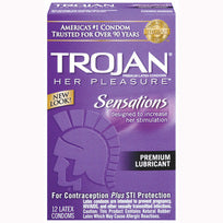 Trojan Her Pleasure Sensations 12 Pack - GreatEagleInc