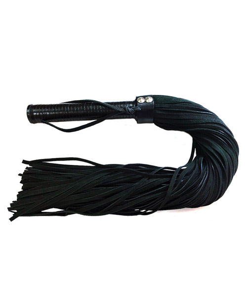 Rouge Suede Flogger W/leather Handle - Black - GreatEagleInc