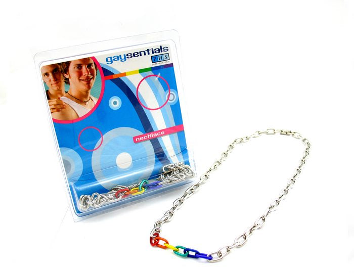 Rainbow & Silver Links Necklace 20 " Default Title