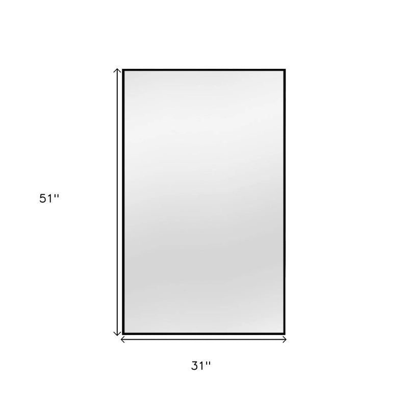 51" Black Metal Framed Full Length Mirror Homeroots Bed & Bath